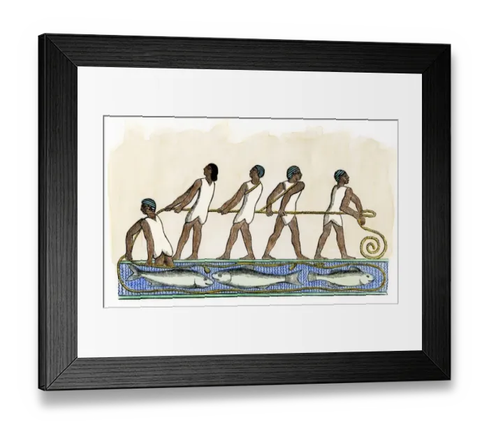 Framed Print : Fishing with nets in ancient Egypt Framed Print : Fishing with nets in ancient Egypt