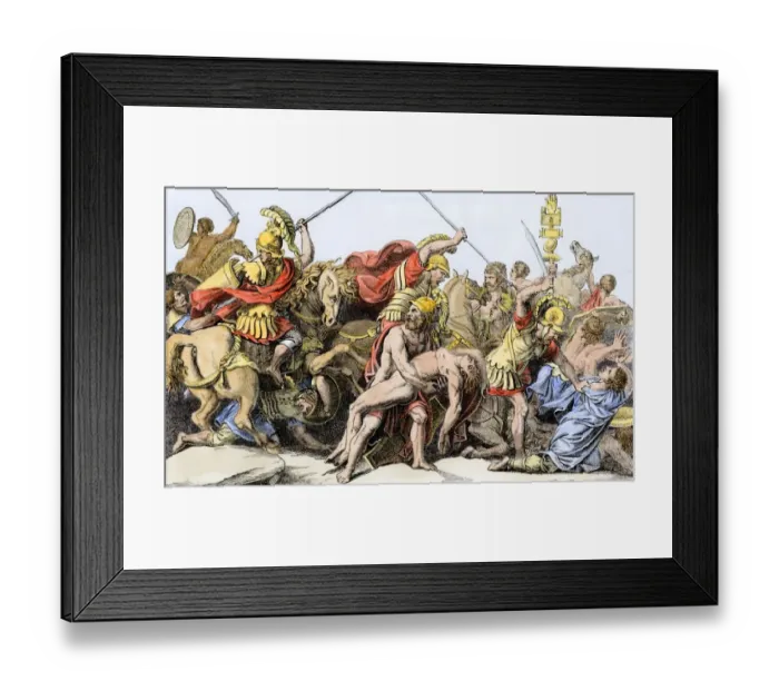Framed Print : Combat around the body of Patrocles in the Trojan War Framed Print : Combat around the body of Patrocles in the Trojan War