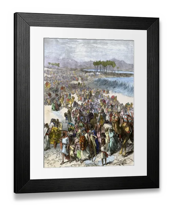 Framed Print : Hebrews crossing the Jordan River into the Promised Land Framed Print : Hebrews crossing the Jordan River into the Promised Land