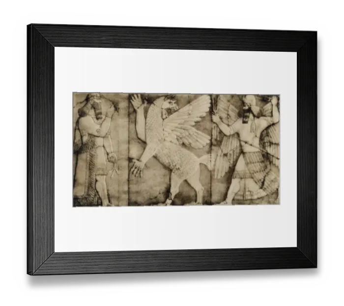 Framed Print : Assyrian winged lion bas-relief Framed Print : Assyrian winged lion bas-relief