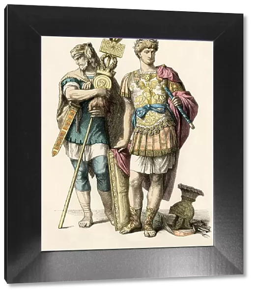 Roman general and a Germanic warrior