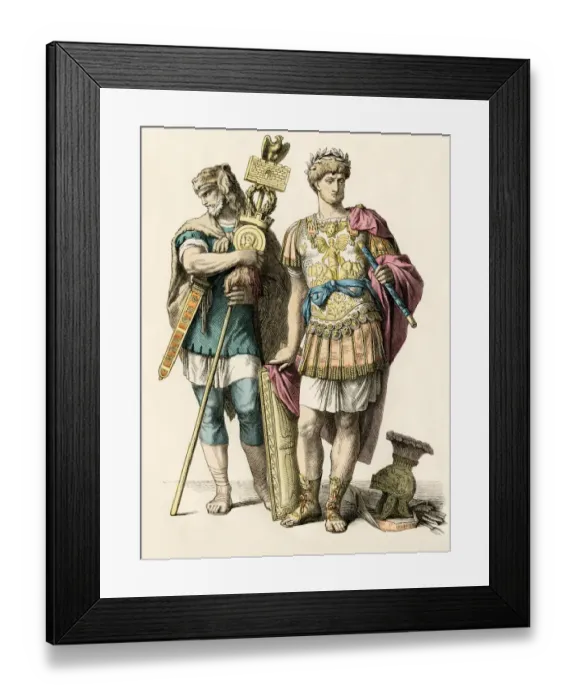 Framed Print : Roman general and a Germanic warrior Framed Print : Roman general and a Germanic warrior