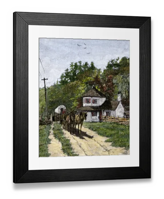 Framed Print : Toll-gate on the National Road Framed Print : Toll-gate on the National Road