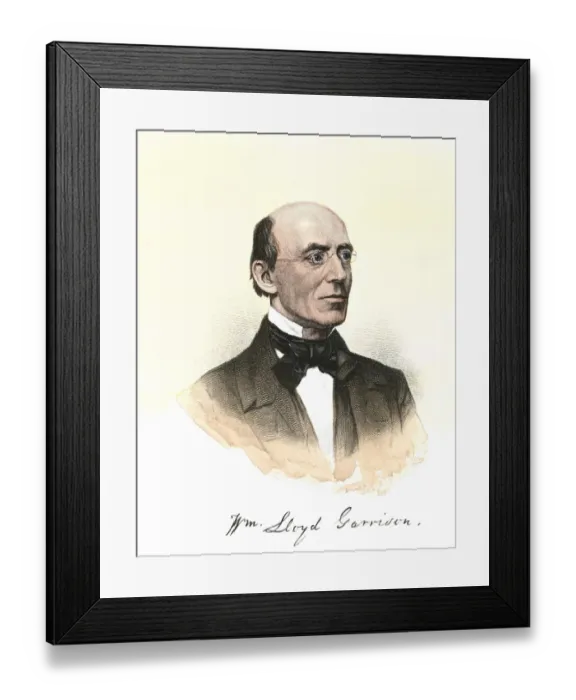 Framed Print : William Lloyd Garrison, with his autograph Framed Print : William Lloyd Garrison, with his autograph