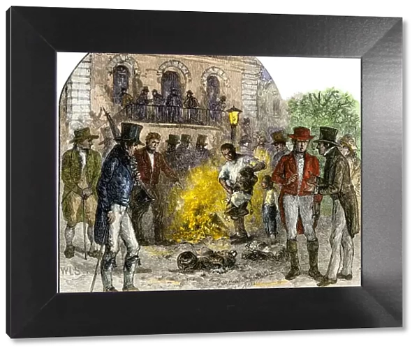 Antislavery documents burned in South Carolina, 1830s