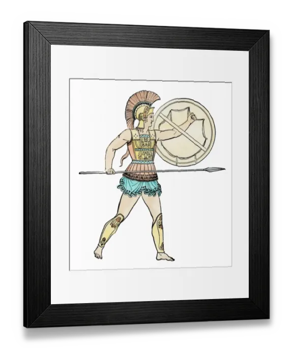 Framed Print : Ancient Greek soldier Framed Print : Ancient Greek soldier