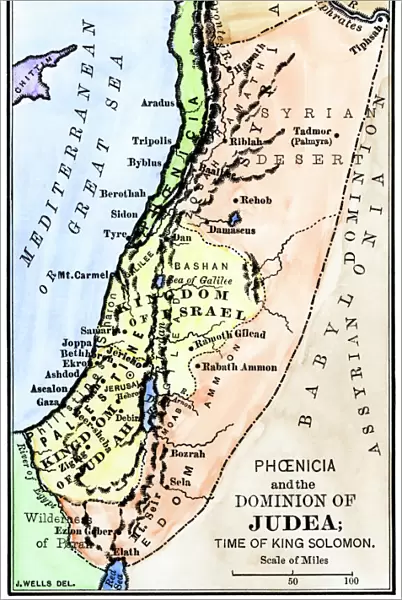 Map of ancient Palestine kingdoms of Judah and Israel