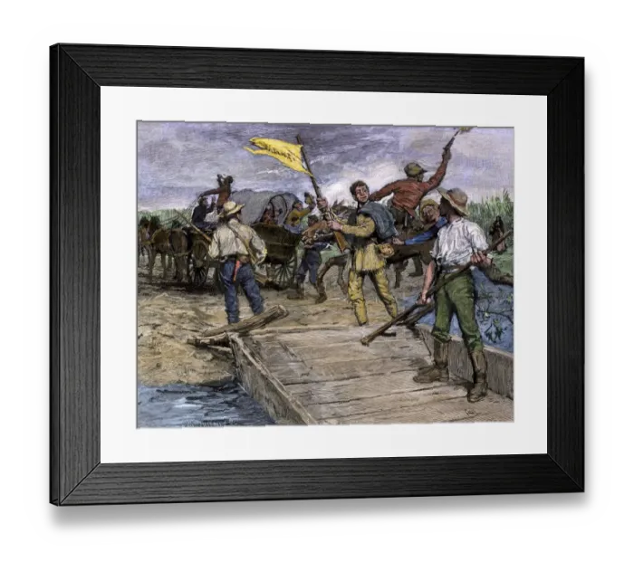 Framed Print : Proslavery voters invading Kansas, 1850s