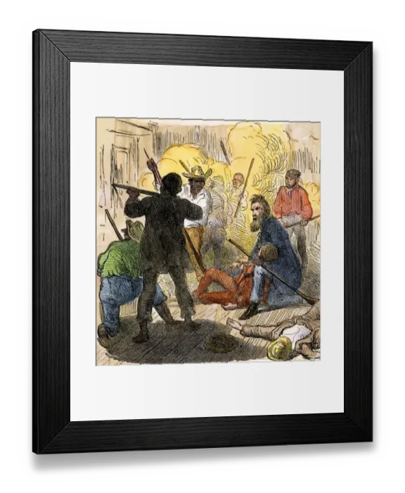 Framed Print : John Brown between his dying sons in the battle at Harpers Ferry Framed Print : John Brown between his dying sons in the battle at Harpers Ferry