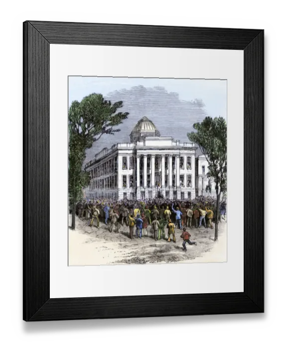 Framed Print : Louisiana statehouse captured by the White League, 1874 Framed Print : Louisiana statehouse captured by the White League, 1874