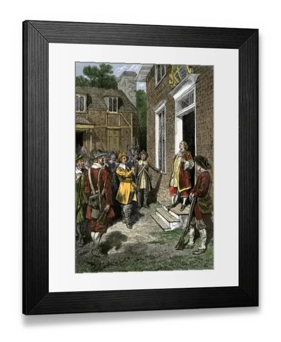 Framed Print : Bacons Rebellion in Jamestown, Virginia, 1676 Framed Print : Bacons Rebellion in Jamestown, Virginia, 1676