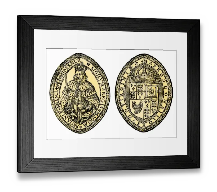 Framed Print : Virginia Company colonial seal Framed Print : Virginia Company colonial seal