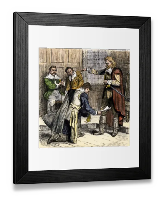 Framed Print : End of Bacons Rebellion, Virginia, 1676 Framed Print : End of Bacons Rebellion, Virginia, 1676