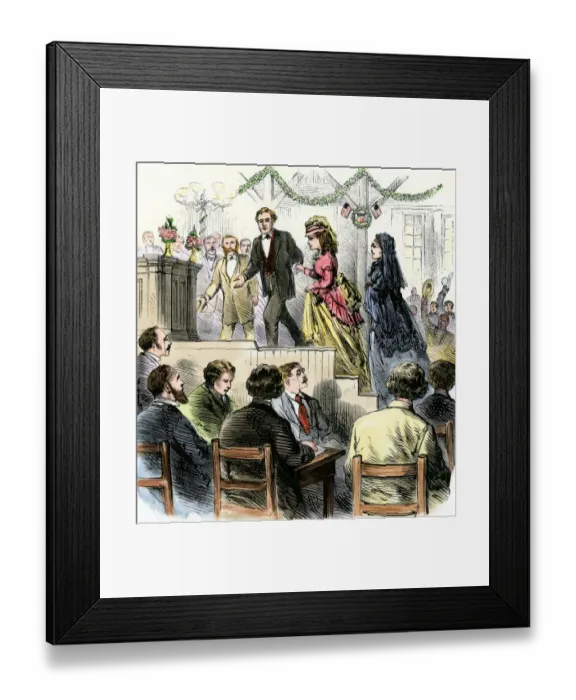 Framed Print : Laura Gordon and Susan B. Anthony escorted to speak in Cincinnati Framed Print : Laura Gordon and Susan B. Anthony escorted to speak in Cincinnati
