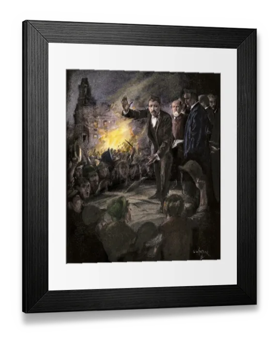 Framed Print : Anti-Chinese mob in San Francisco, late 1800s Framed Print : Anti-Chinese mob in San Francisco, late 1800s