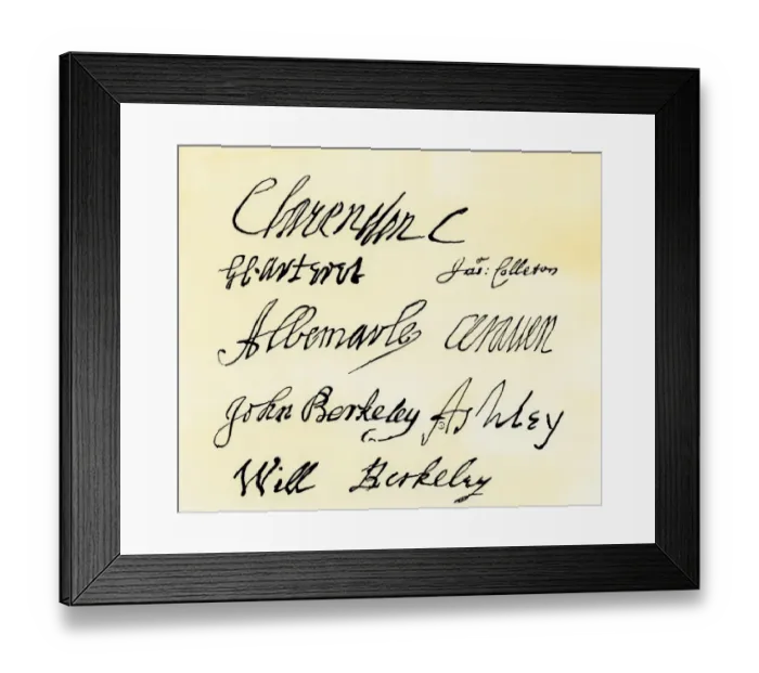 Framed Print : Lord Proprietors of Carolina Colony Framed Print : Lord Proprietors of Carolina Colony