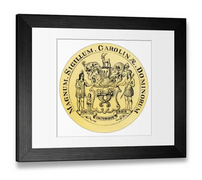 Framed Print : Carolina colonial seal Framed Print : Carolina colonial seal