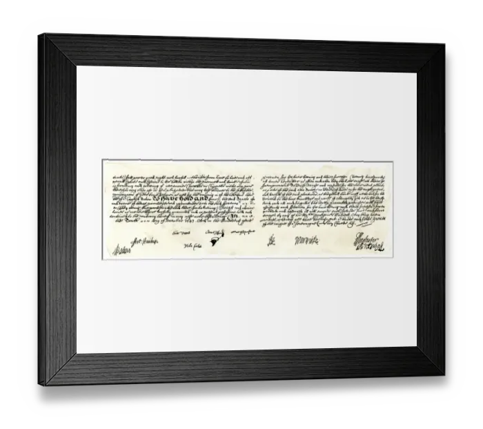 Framed Print : Final portion of the Rhode Island charter, 1640s Framed Print : Final portion of the Rhode Island charter, 1640s