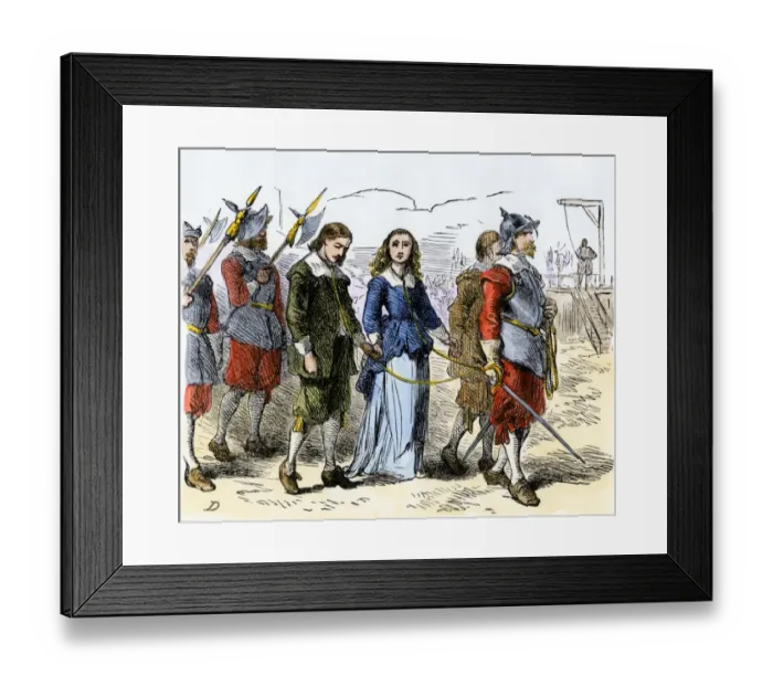 Framed Print : Quakers executed in Puritan Massachusetts