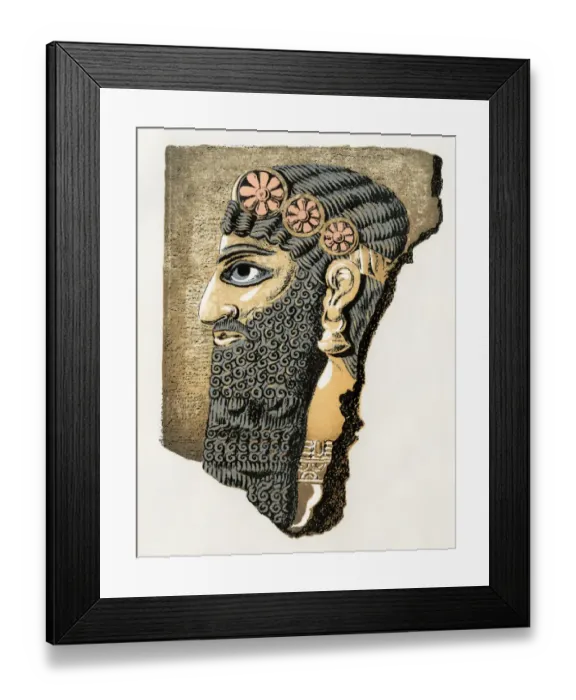 Framed Print : Assyrian man in bas-relief Framed Print : Assyrian man in bas-relief