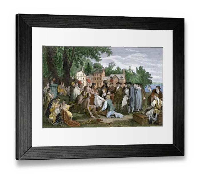 Framed Print : Penns treaty with Native Americans Framed Print : Penns treaty with Native Americans