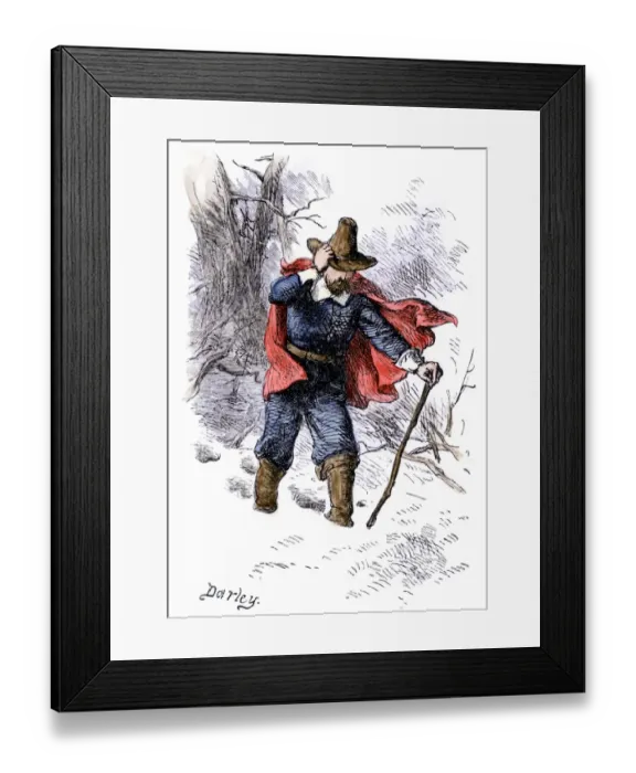 Framed Print : Roger Williams exiled to Rhode Island, 1635