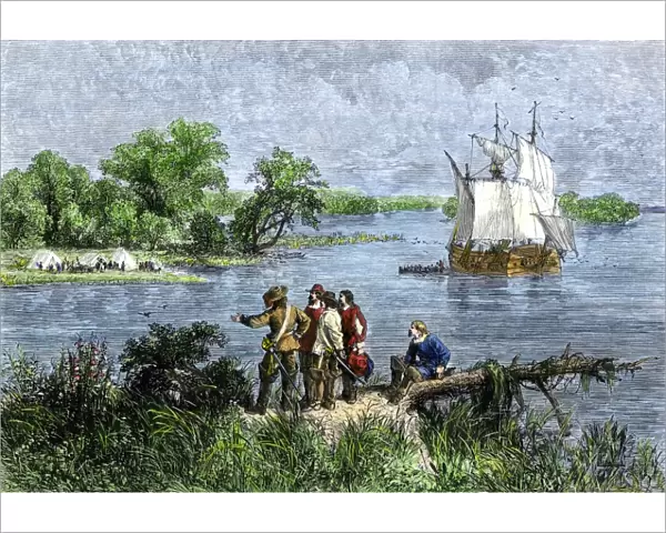Colonists landing at the site of Philadelphia