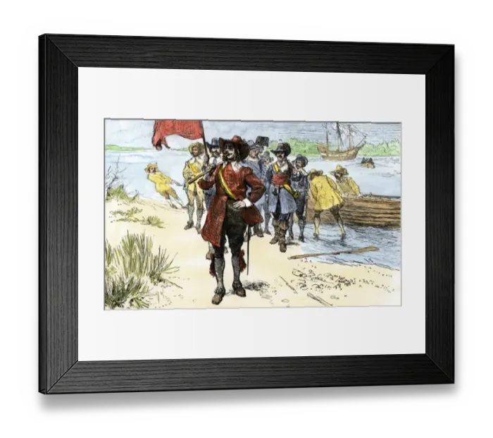Framed Print : Arrival of Governor Carteret in New Jersey, 1665 Framed Print : Arrival of Governor Carteret in New Jersey, 1665