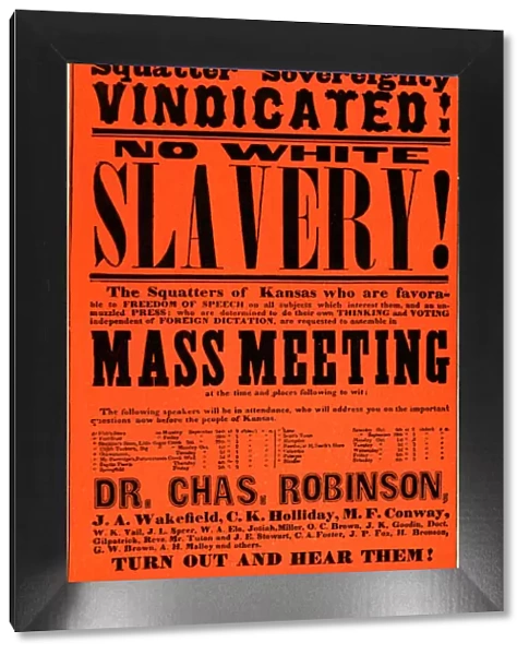 Pro-slavery poster in Kansas, 1850s