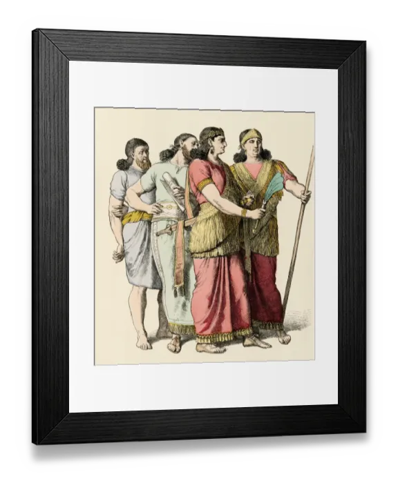 Framed Print : Assyrian leaders and a scribe Framed Print : Assyrian leaders and a scribe