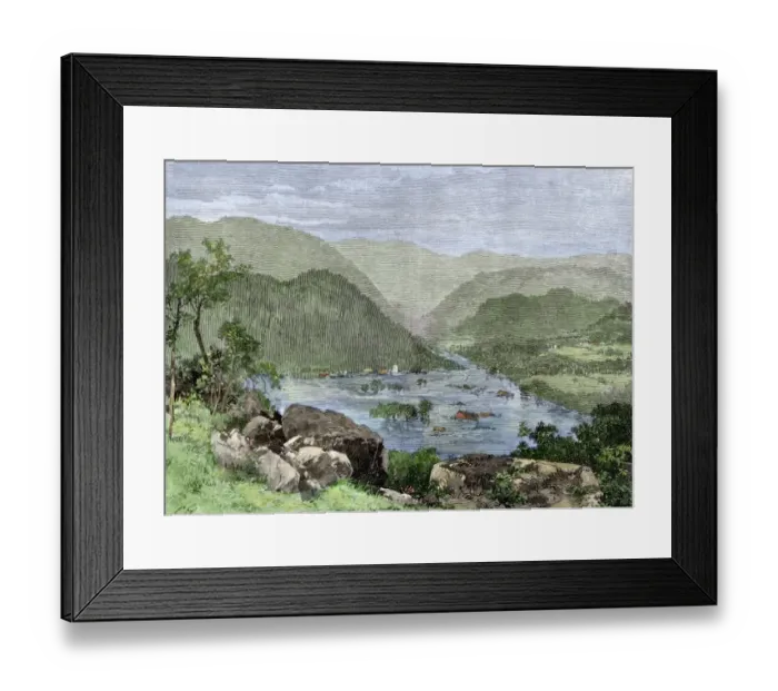Framed Print : Conemaugh River after the Johnstown Flood, 1889 Framed Print : Conemaugh River after the Johnstown Flood, 1889