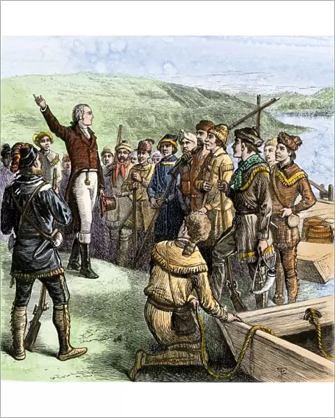 Aaron Burr leading conspirators on the Ohio River