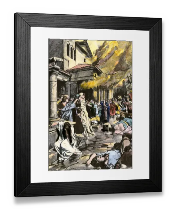 Framed Print : Sack of Rome by the Vandals, 455 A. D