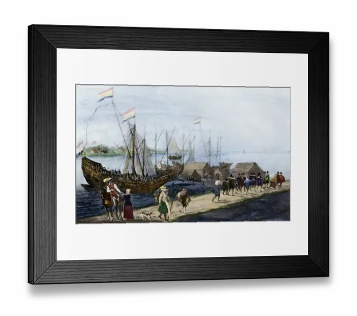 Framed Print : Pilgrims leaving Delfthaven, 1620