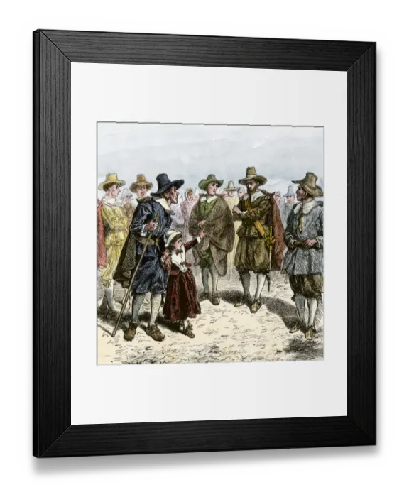 Framed Print : Child accusing a Salem man of witchcraft