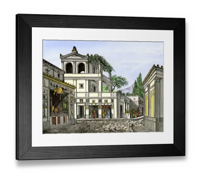 Framed Print : Life in Pompeii before the eruption of Vesuvius