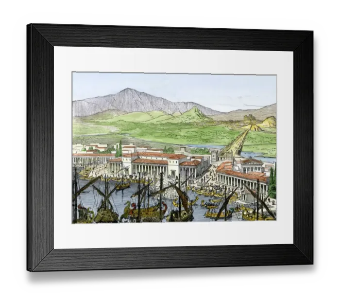 Framed Print : Piraeus and city of ancient Athens Framed Print : Piraeus and city of ancient Athens