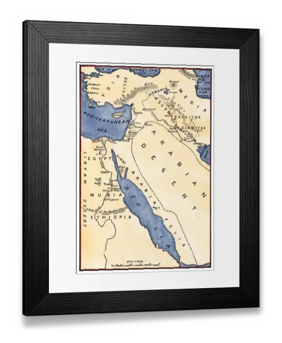 Framed Print : Map of the Mideast in ancient times