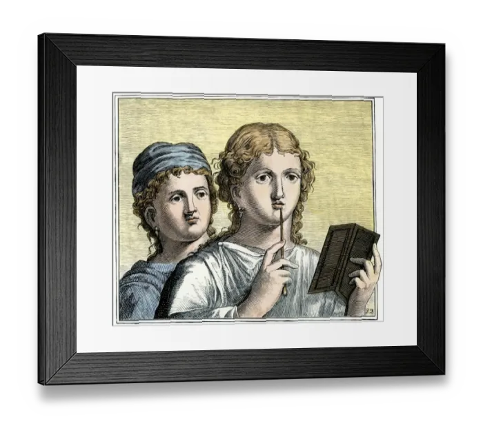 Framed Print : Schoolgirls in ancient Rome Framed Print : Schoolgirls in ancient Rome