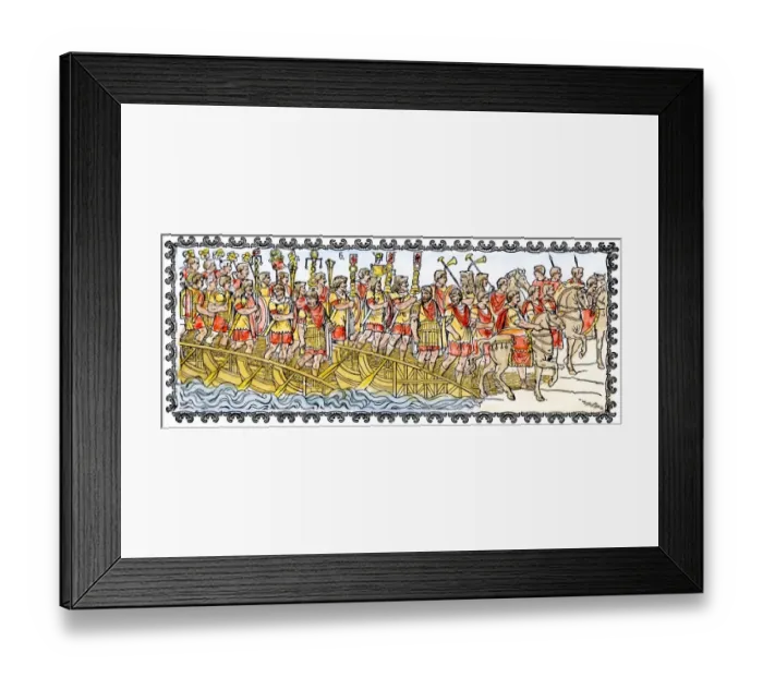Framed Print : Roman army crossing the Danube