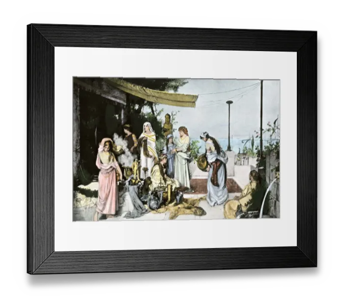 Framed Print : Women of Carthage sacrifice their hair