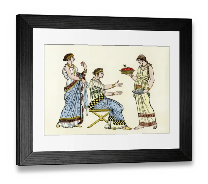 Framed Print : Fruit brought to ladies in ancient Greece