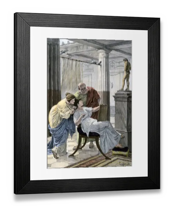 Framed Print : Roman woman taking drawing lessons Framed Print : Roman woman taking drawing lessons