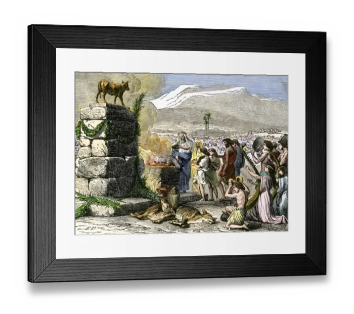 Framed Print : Worship of a golden calf idol