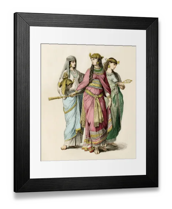 Framed Print : Queen of ancient Egypt and her attendants Framed Print : Queen of ancient Egypt and her attendants