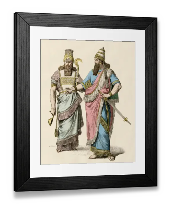 Framed Print : Babylonian priest and king Framed Print : Babylonian priest and king