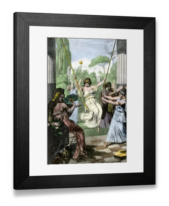 Framed Print : Greek girls playing outdoors Framed Print : Greek girls playing outdoors