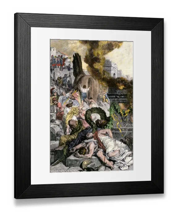 Framed Print : Trojan Horse delivered by the Greeks