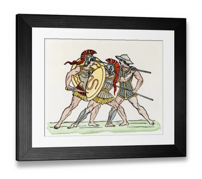 Framed Print : Soldiers in battle, ancient Greece Framed Print : Soldiers in battle, ancient Greece