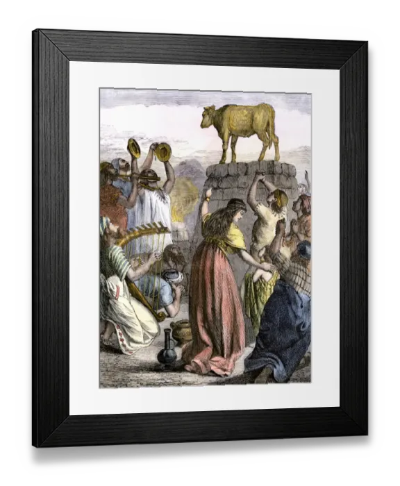 Framed Print : Worship of a golden calf by the Hebrews Framed Print : Worship of a golden calf by the Hebrews